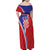 Personalized Croatia Coat of Arms Family Matching Off Shoulder Maxi Dress and Hawaiian Shirt Checkerboard Style