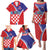 Personalized Croatia Coat of Arms Family Matching Puletasi and Hawaiian Shirt Checkerboard Style