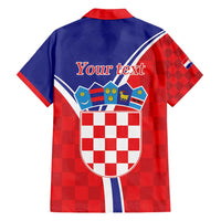 Personalized Croatia Coat of Arms Family Matching Puletasi and Hawaiian Shirt Checkerboard Style