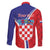 Personalized Croatia Coat of Arms Family Matching Short Sleeve Bodycon Dress and Hawaiian Shirt Checkerboard Style