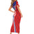 Personalized Croatia Coat of Arms Family Matching Short Sleeve Bodycon Dress and Hawaiian Shirt Checkerboard Style