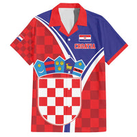 Personalized Croatia Coat of Arms Family Matching Summer Maxi Dress and Hawaiian Shirt Checkerboard Style