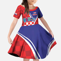 Personalized Croatia Coat of Arms Family Matching Tank Maxi Dress and Hawaiian Shirt Checkerboard Style