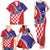 Personalized Croatia Coat of Arms Family Matching Tank Maxi Dress and Hawaiian Shirt Checkerboard Style
