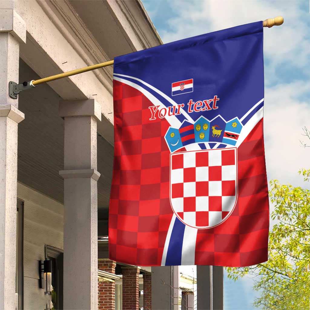Personalized Croatia Coat of Arms Garden Flag Checkerboard Style
