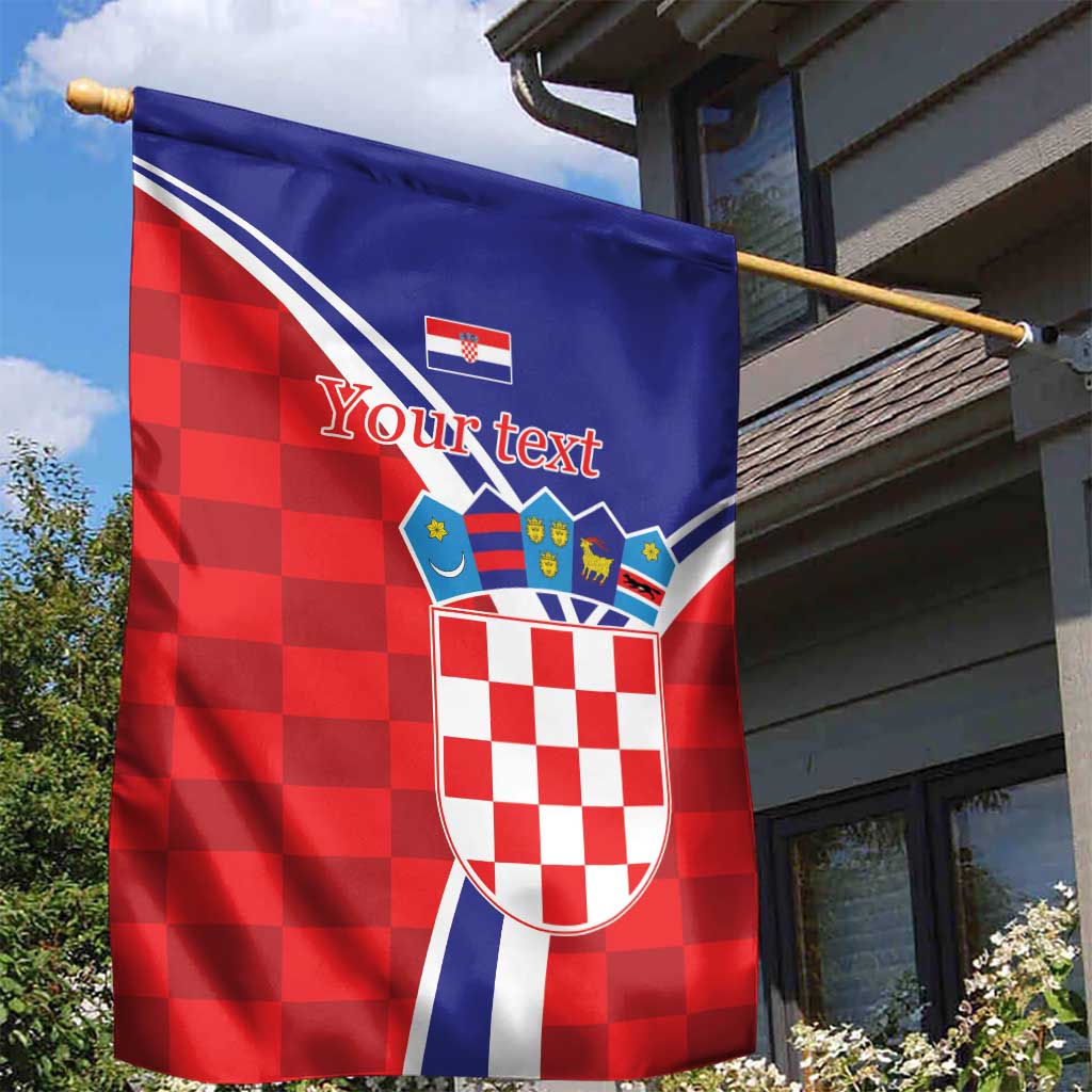 Personalized Croatia Coat of Arms Garden Flag Checkerboard Style