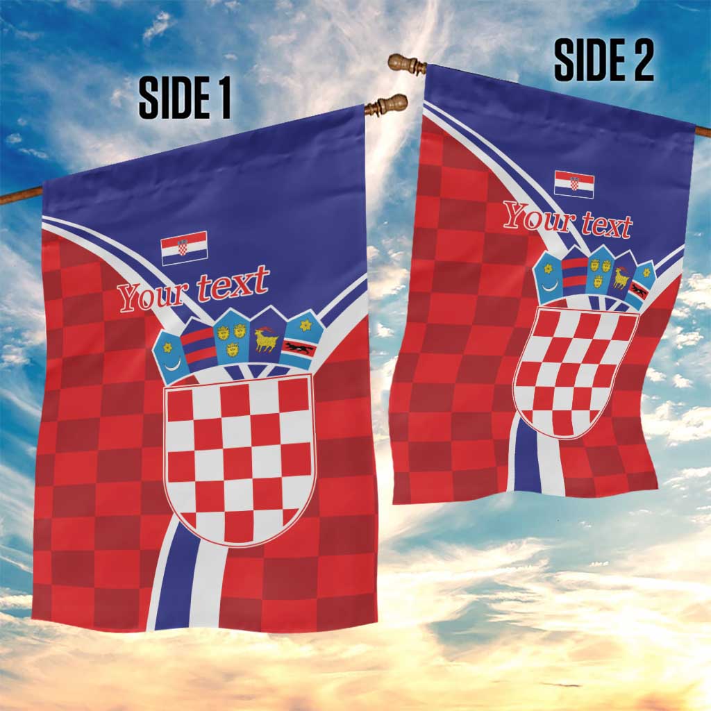 Personalized Croatia Coat of Arms Garden Flag Checkerboard Style