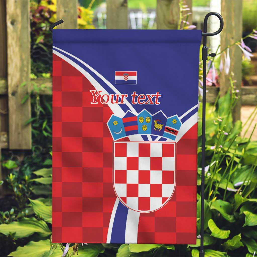 Personalized Croatia Coat of Arms Garden Flag Checkerboard Style