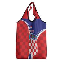 Personalized Croatia Coat of Arms Grocery Bag Checkerboard Style