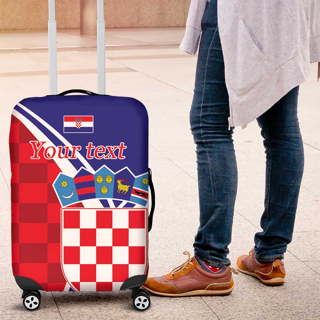 Personalized Croatia Coat of Arms Luggage Cover Checkerboard Style