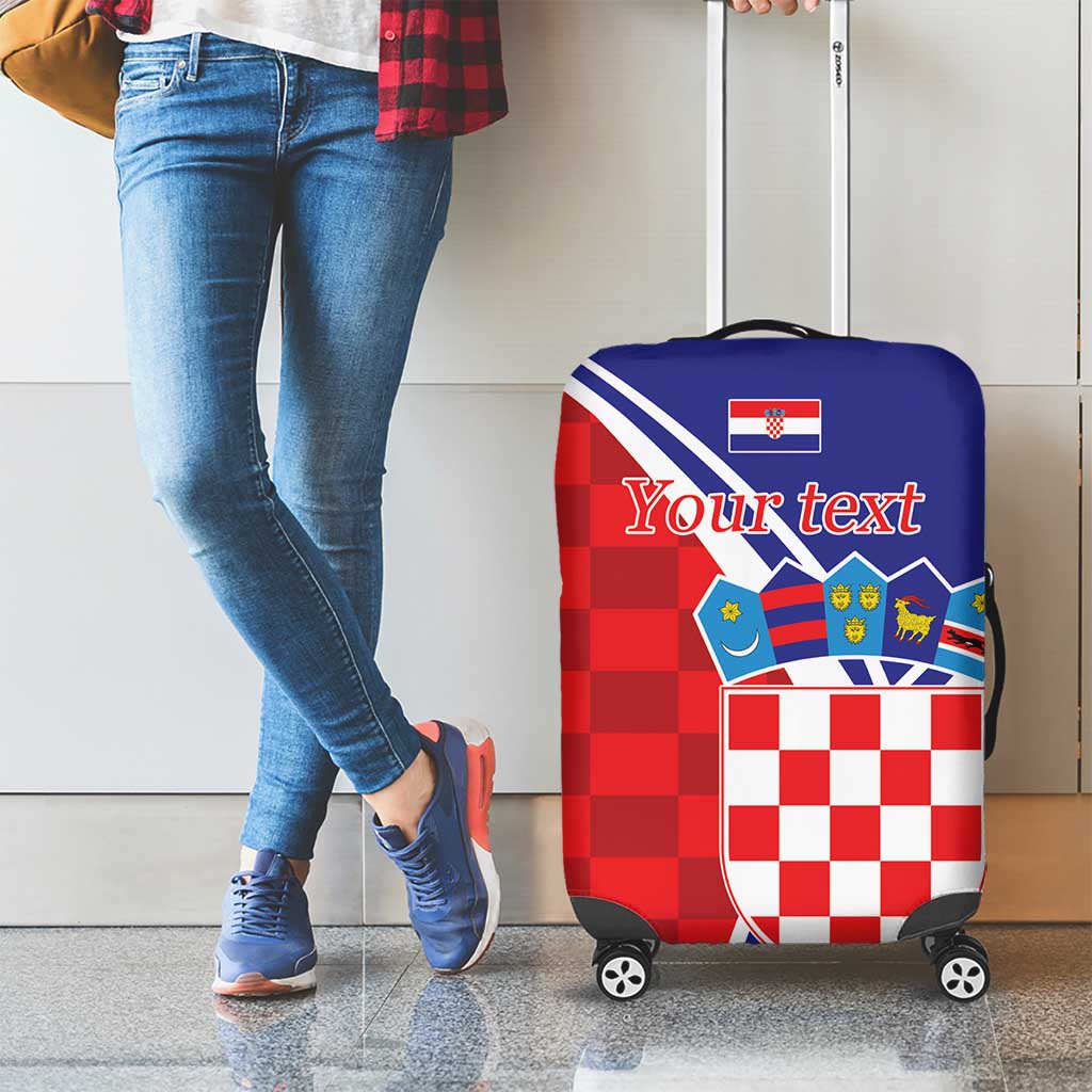 Personalized Croatia Coat of Arms Luggage Cover Checkerboard Style