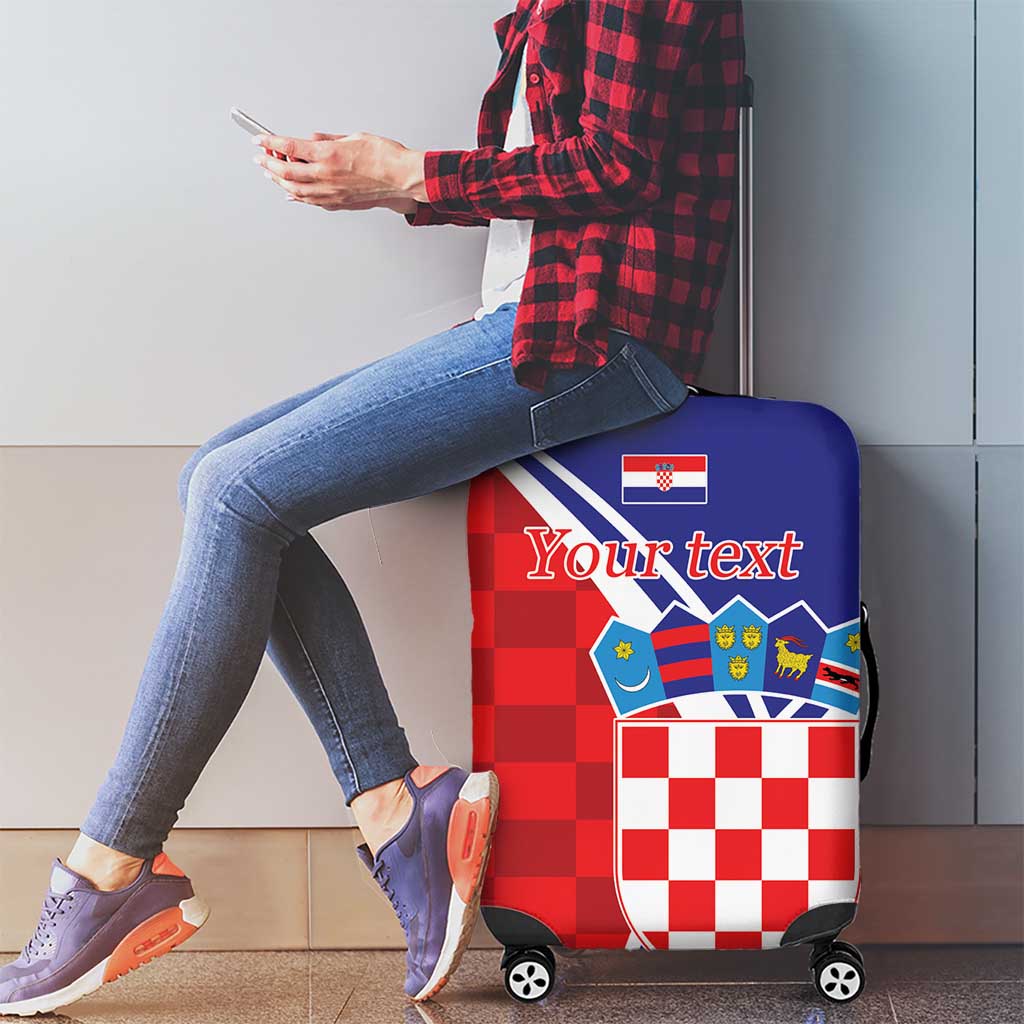 Personalized Croatia Coat of Arms Luggage Cover Checkerboard Style