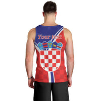 Personalized Croatia Coat of Arms Men Tank Top Checkerboard Style