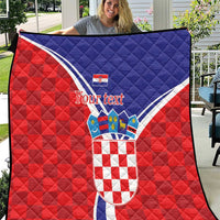 Personalized Croatia Coat of Arms Quilt Checkerboard Style