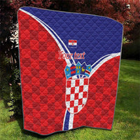 Personalized Croatia Coat of Arms Quilt Checkerboard Style