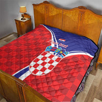 Personalized Croatia Coat of Arms Quilt Checkerboard Style