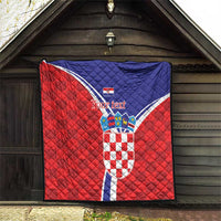 Personalized Croatia Coat of Arms Quilt Checkerboard Style