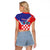 Personalized Croatia Coat of Arms Raglan Cropped T Shirt Checkerboard Style