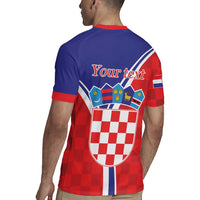 Personalized Croatia Coat of Arms Rugby Jersey Checkerboard Style