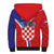 Personalized Croatia Coat of Arms Sherpa Hoodie Checkerboard Style