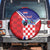 Personalized Croatia Coat of Arms Spare Tire Cover Checkerboard Style