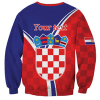 Personalized Croatia Coat of Arms Sweatshirt Checkerboard Style
