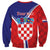 Personalized Croatia Coat of Arms Sweatshirt Checkerboard Style