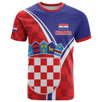 Personalized Croatia Coat of Arms T Shirt Checkerboard Style