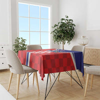 Personalized Croatia Coat of Arms Tablecloth Checkerboard Style