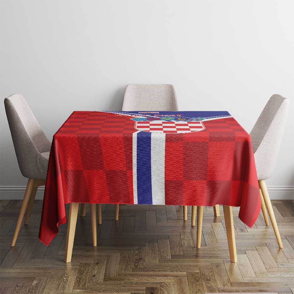 Personalized Croatia Coat of Arms Tablecloth Checkerboard Style