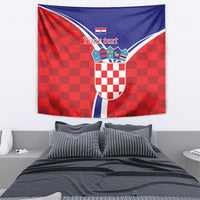Personalized Croatia Coat of Arms Tapestry Checkerboard Style