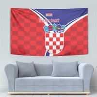 Personalized Croatia Coat of Arms Tapestry Checkerboard Style