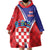 Personalized Croatia Coat of Arms Wearable Blanket Hoodie Checkerboard Style