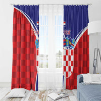 Personalized Croatia Coat of Arms Window Curtain Checkerboard Style