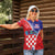 Personalized Croatia Coat of Arms Women Polo Shirt Checkerboard Style