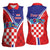 Personalized Croatia Coat of Arms Women Sleeveless Polo Shirt Checkerboard Style