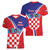 Personalized Croatia Coat of Arms Women V-Neck T-Shirt Checkerboard Style
