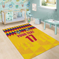 Custom Colombia Football Area Rug Retro Yellow Style
