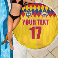 Custom Colombia Football Beach Blanket Retro Yellow Style