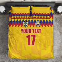 Custom Colombia Football Bedding Set Retro Yellow Style
