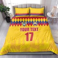 Custom Colombia Football Bedding Set Retro Yellow Style