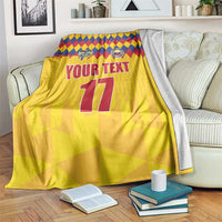 Custom Colombia Football Blanket Retro Yellow Style