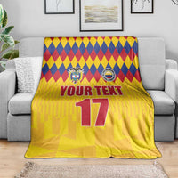 Custom Colombia Football Blanket Retro Yellow Style