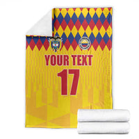 Custom Colombia Football Blanket Retro Yellow Style