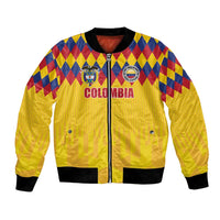 Custom Colombia Football Bomber Jacket Retro Yellow Style