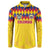 Custom Colombia Football Button Sweatshirt Retro Yellow Style