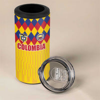 Custom Colombia Football 4 in 1 Can Cooler Tumbler Retro Yellow Style