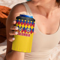 Custom Colombia Football 4 in 1 Can Cooler Tumbler Retro Yellow Style