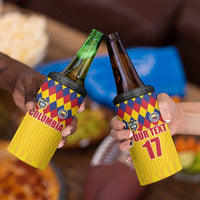 Custom Colombia Football 4 in 1 Can Cooler Tumbler Retro Yellow Style