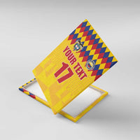 Custom Colombia Football Canvas Wall Art Retro Yellow Style